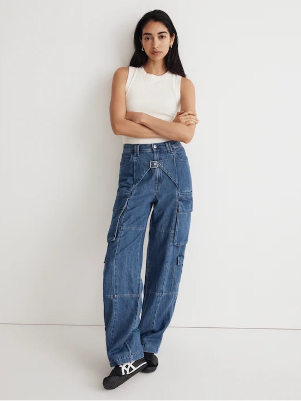 Madewell x Molly High Rise Utility Denim Jeans - Blue Sz 28